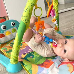 Muzikinis veiklos kilimėlis kūdikiams nuo gimimo „Dino“