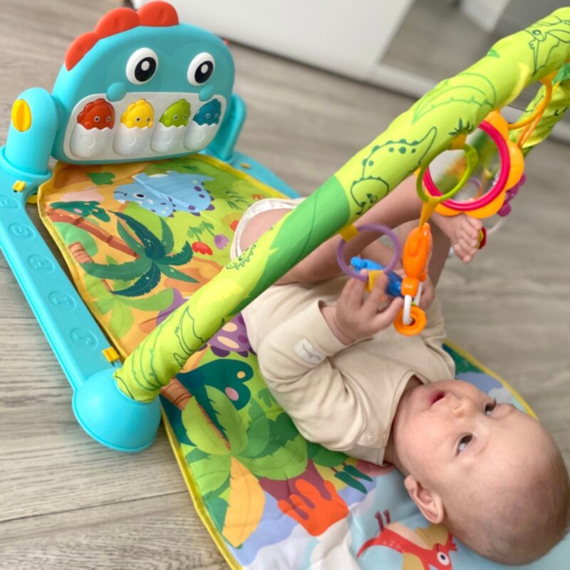 Muzikinis veiklos kilimėlis kūdikiams nuo gimimo „Dino“