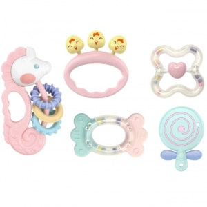 Sensorinių barškučių-kramtukų rinkinys kūdikiams nuo gimimo