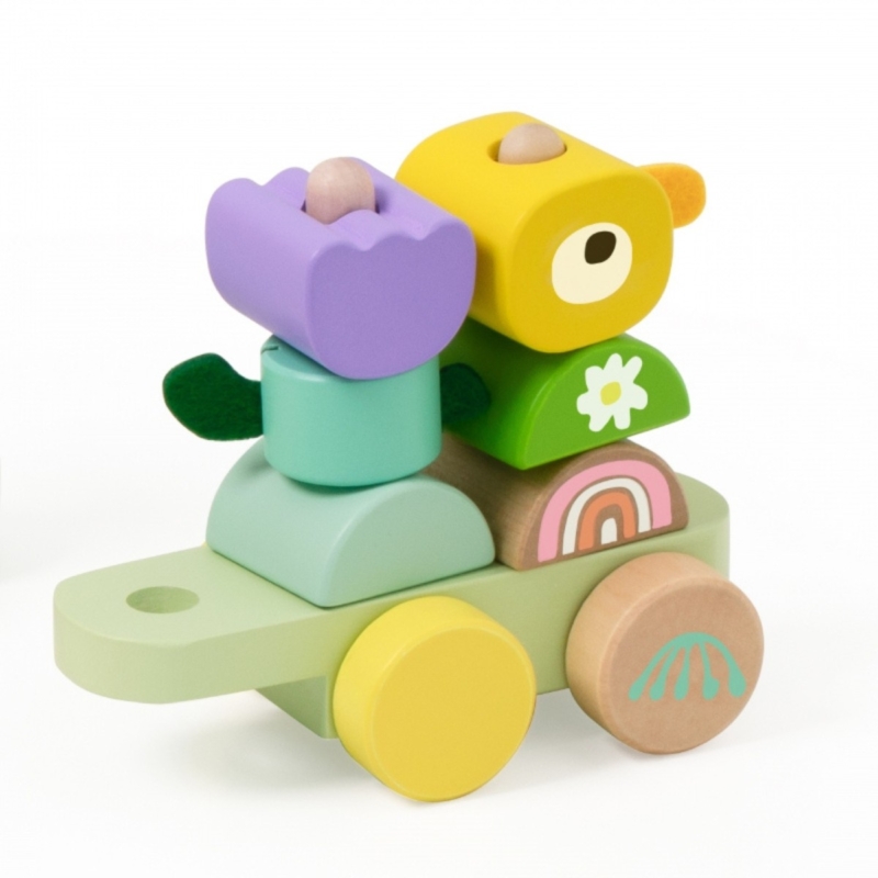 Montessori medinis traukinukas vaikams "Gamta"