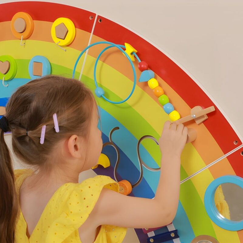 Montessori sensorinė lenta „Vaivorykštė“ vaikams nuo 18 mėn.