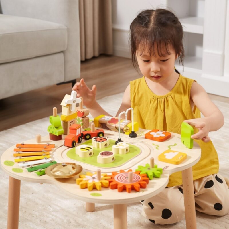 Montessori sensorinis veiklos stalas vaikams nuo 18 mėn.