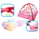 Lavinamasis kilimėlis - maniežas su kamuoliukais, rožinis