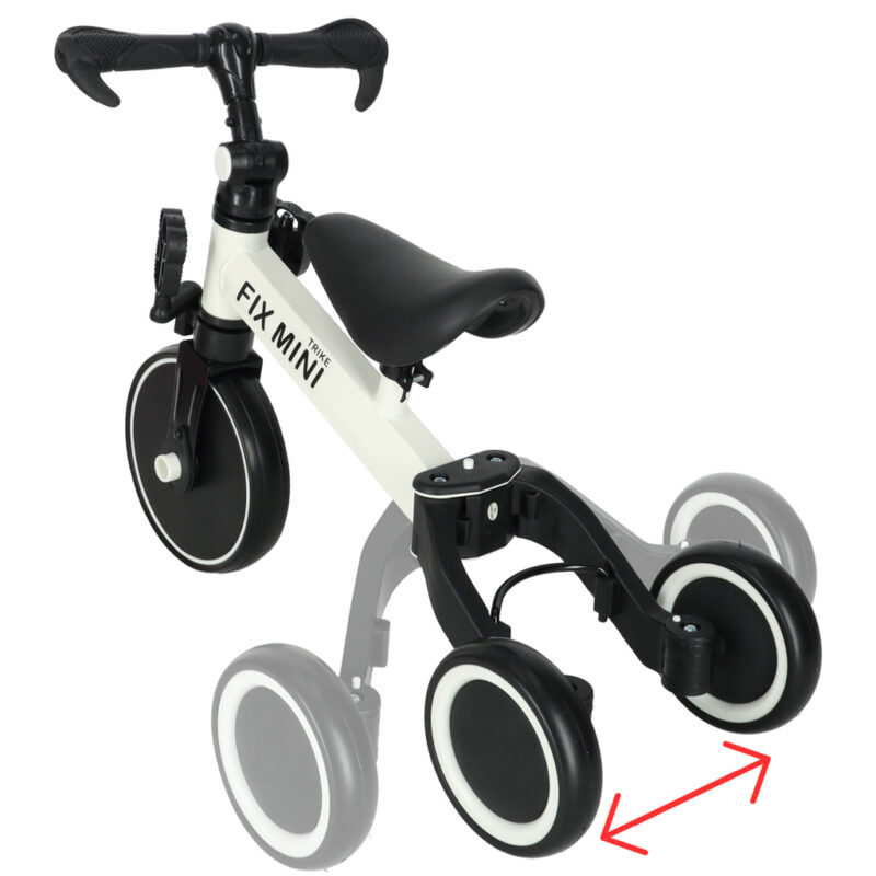 Balansinis triratukas vaikams su pedalais 3in1, baltas