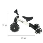 Trike Fix Mini balansinis triratukas 3in1 su pedalais, baltas