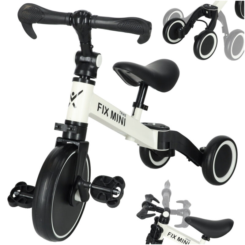Trike Fix Mini balansinis triratukas 3in1 su pedalais, baltas