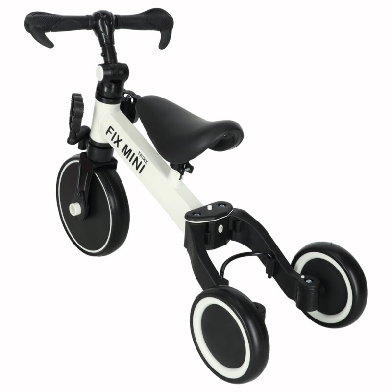 Balansinis triratukas vaikams su pedalais 3in1, baltas