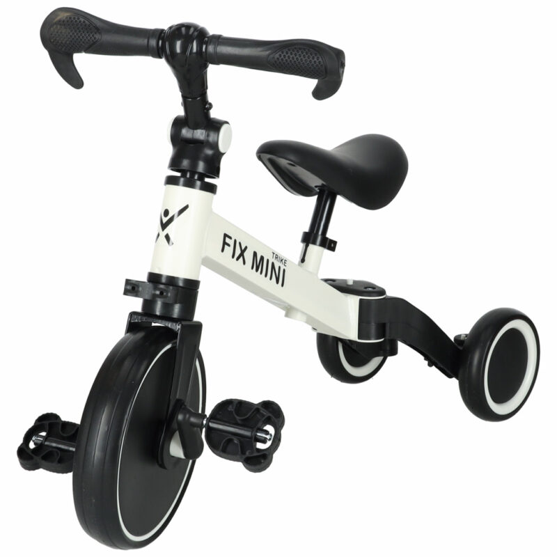 Balansinis triratukas vaikams su pedalais 3in1, baltas