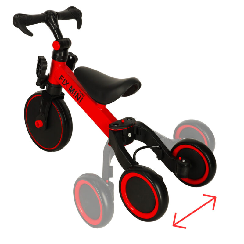 Balansinis triratukas vaikams su pedalais 3in1, raudonas