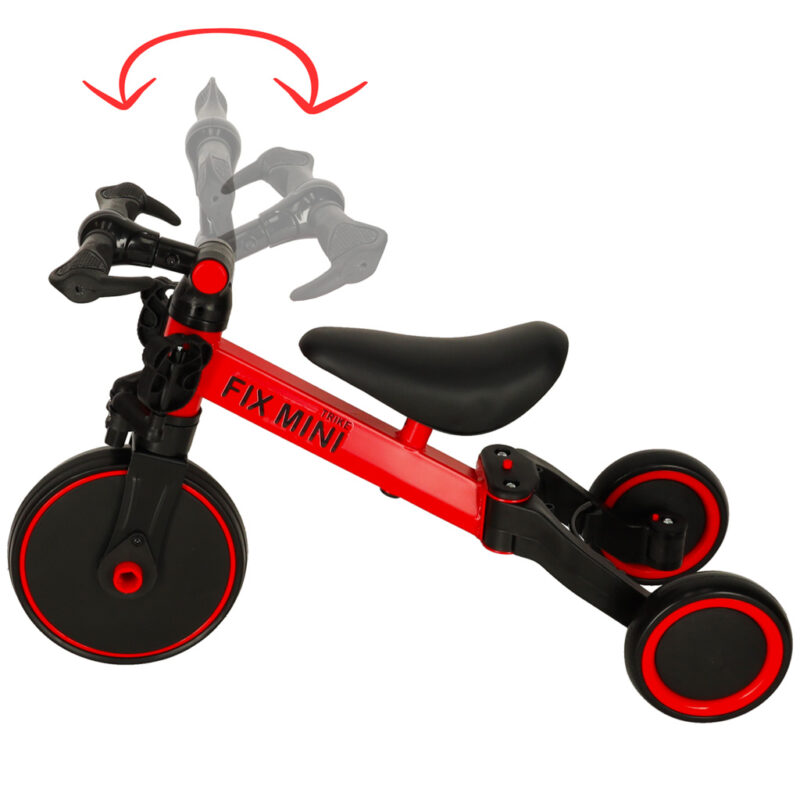 Balansinis triratukas vaikams su pedalais 3in1, raudonas
