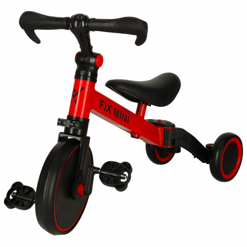 Balansinis triratukas vaikams su pedalais 3in1, raudonas