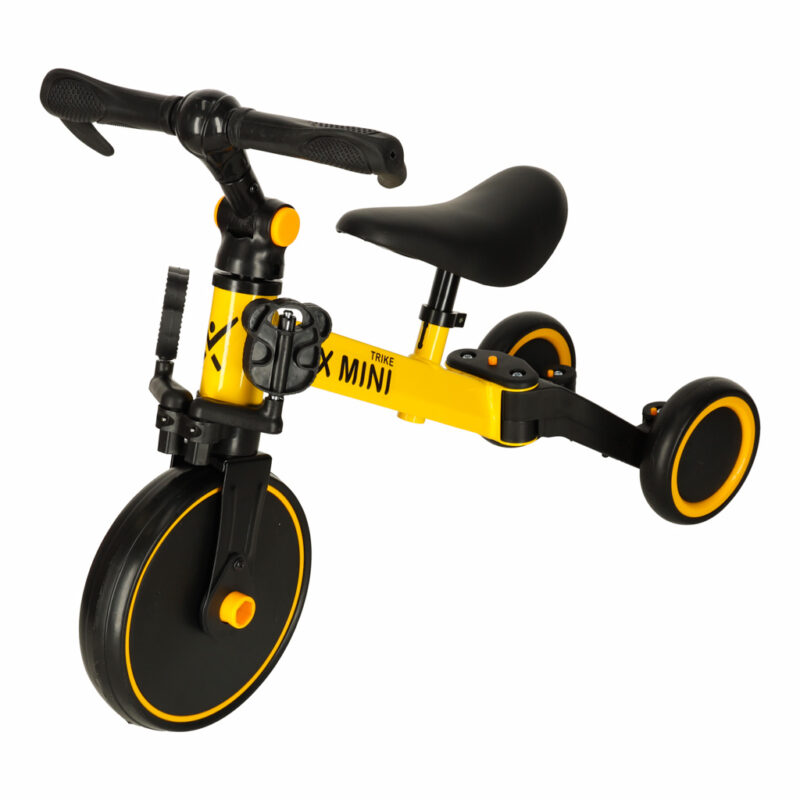 Balansinis triratukas vaikams su pedalais 3in1, geltonas