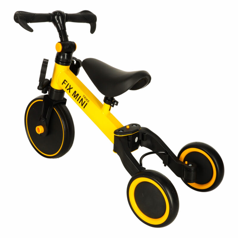 Balansinis triratukas vaikams su pedalais 3in1, geltonas