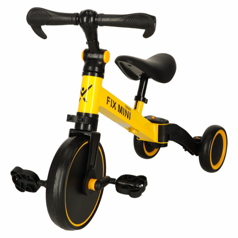 Balansinis triratukas vaikams su pedalais 3in1, geltonas