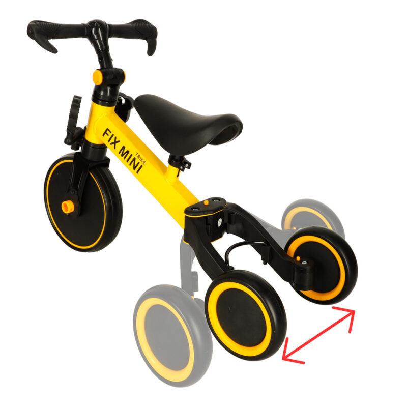 Balansinis triratukas vaikams su pedalais 3in1, geltonas