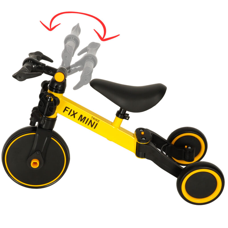 Balansinis triratukas vaikams su pedalais 3in1, geltonas