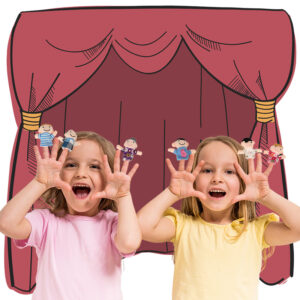 Pliušinės pirštų lėlės "Šeima"