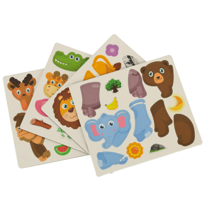 Magnetinė dėlionė-knygutė vaikams „Safari gyvūnai“ (54 det.)