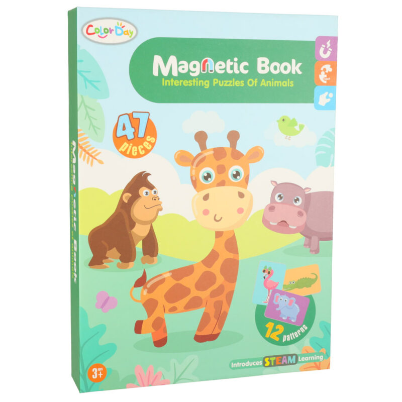 Magnetinė dėlionė-knygutė vaikams „Safari gyvūnai“ (54 det.)