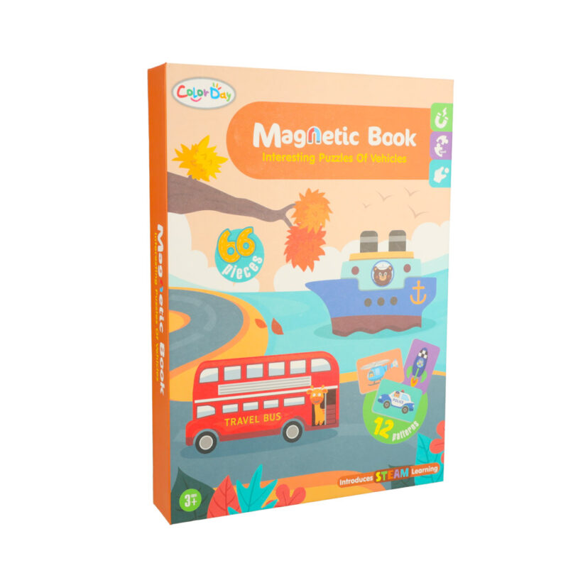 Magnetinė dėlionė-knygutė vaikams „Transportas“ (73 det.)