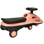 Gravitacinė paspiriama mašinėlė su šviečiančiais LED ratais ir grojančia muzika, rožinė