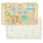 Lulilo medinis montessori manipuliacinis veiklos stalas, mėlynas