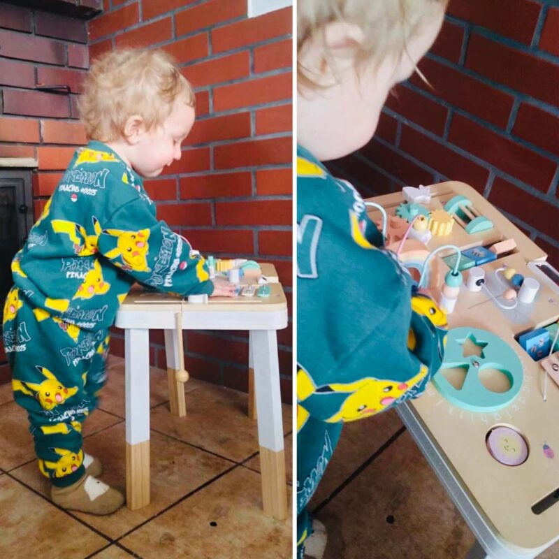 Medinis Montessori sensorinis veiklos stalas vaikams