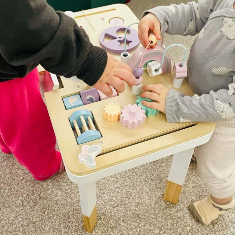 Medinis Montessori sensorinis veiklos stalas vaikams