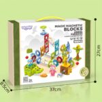 Magnetinis konstruktorius su kamuoliukų trasa "Gyvūnų rojus" (104el.)