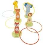 Įgūdžių žaidimas su mediniais lankais „Mėtyk į taikinį“ (15 vnt.)