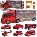 Sunkvežimio - transporterio rinkinys 3in1, raudonas