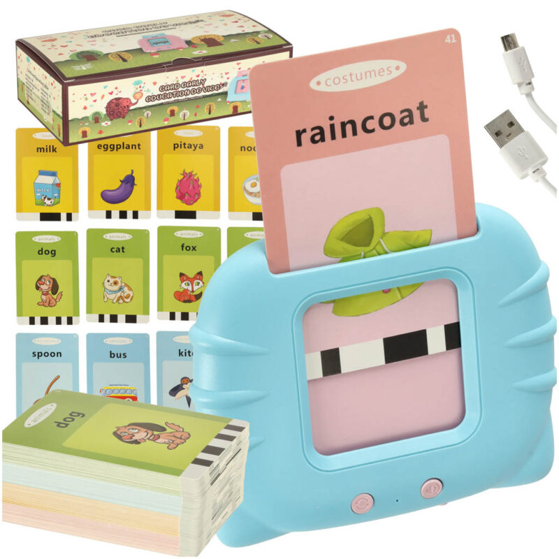 Skaitytuvas ir lavinamosios kalbančios kortelės anglų k. (112vnt.), mėlyna Skaitytuvas ir lavinamosios kalbančios kortelės anglų k. (112vnt.), mėlyna