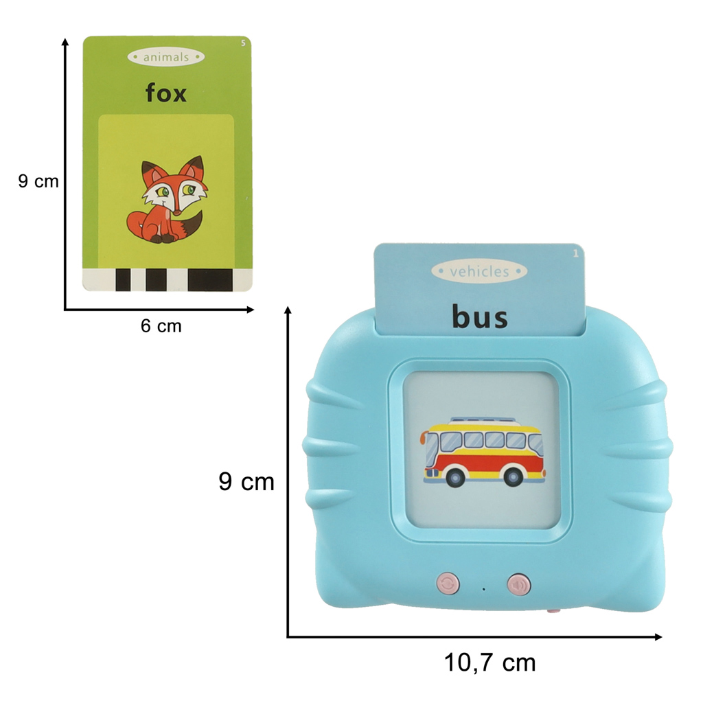 Skaitytuvas ir lavinamosios kalbančios kortelės anglų k. (112vnt.), mėlyna Skaitytuvas ir lavinamosios kalbančios kortelės anglų k. (112vnt.), mėlyna
