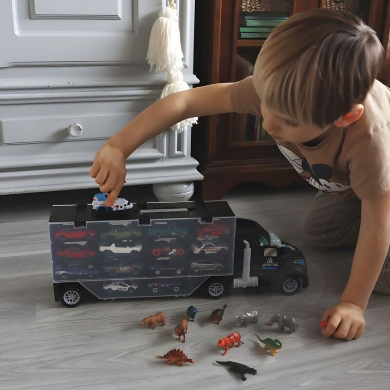 Automobilių transporteris-sunkvežimis vaikams "Dinozaurai"