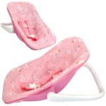 Žaislinis kūdikis ir rožinė nešioklė