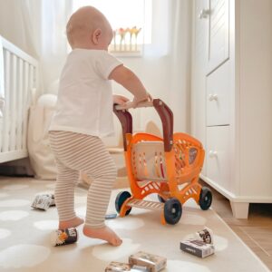 Žaislinis pirkinių vežimėlis vaikams su priedais