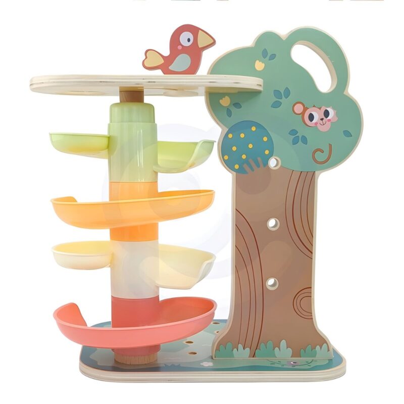 Montessori kamuoliukų takelis "Gamtos medis" 4in1