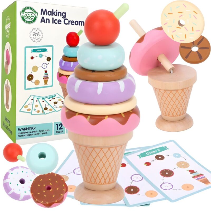 Medinė montessori ledų dėlionė, (12det.) Medinė montessori ledų dėlionė, (12det.)