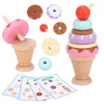 Medinė montessori ledų dėlionė, (12det.)