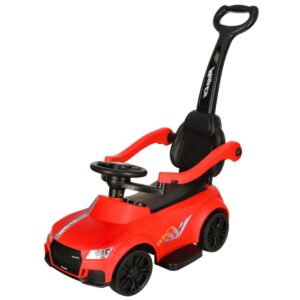 Stumiama mašinėlė su garsu ir šviesomis, raudona