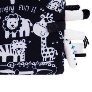 Minkšta kontrastinė knygelė „Safari gyvūnai“ kūdikiams