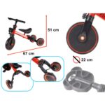 Trike Fix Mini balansinis triratukas 3in1 su pedalais, raudonas