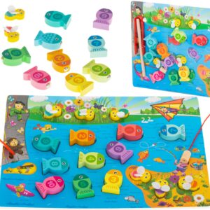 Medinis magnetinis žvejybos žaidimas "Poilsis prie ežero"