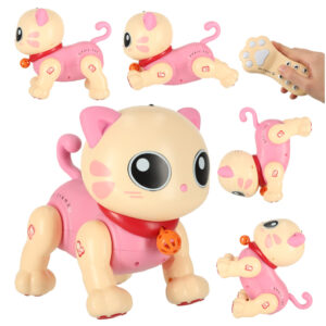 Interaktyvus šokinėjantis ir dainuojantis katinas valdomas RC, rožinis