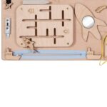 Medinė sensorinė manipuliavimo lenta 75x50 cm