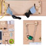 Medinė sensorinė manipuliavimo lenta 75x50 cm