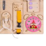 Medinė sensorinė manipuliavimo lenta 75x50 cm, rožinė