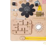 Medinė sensorinė manipuliavimo lenta 75x50 cm, rožinė