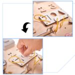 Medinė sensorinė manipuliavimo lenta 75x50 cm, rožinė