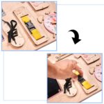 Medinė sensorinė manipuliavimo lenta 75x50 cm, rožinė